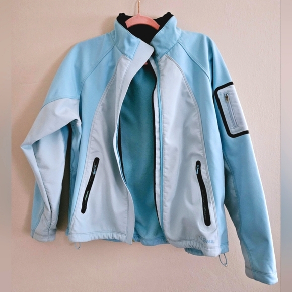 Vintage L.L. Bean Womens Soft Shell OAKMS Full Zip Light Blue Jacket Size Large - Picture 4 of 15